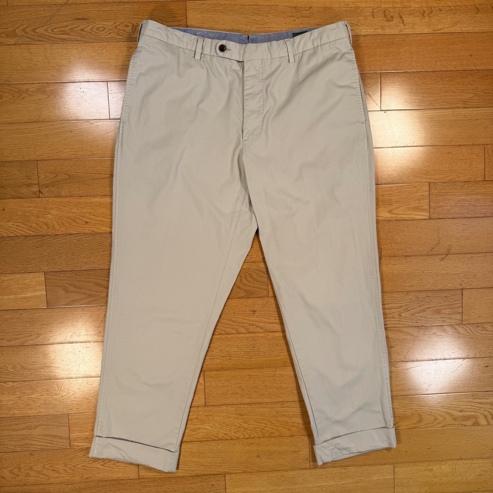 Sid Mashburn 35x28 Stone Beige Cotton Twill Cuffed Sport Trousers Pants